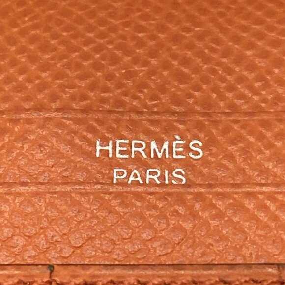 Auth HERMES Bearn Souffle Verso - Lime Terre Battue Veau Epsom Z Long Wallet - Picture 5 of 11
